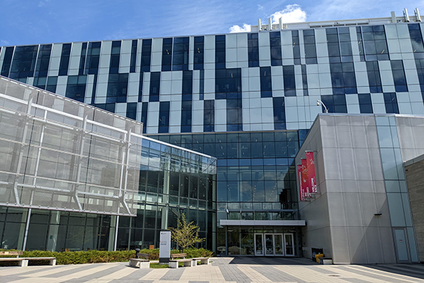 The West entrance to the Taylor Family Digital Library